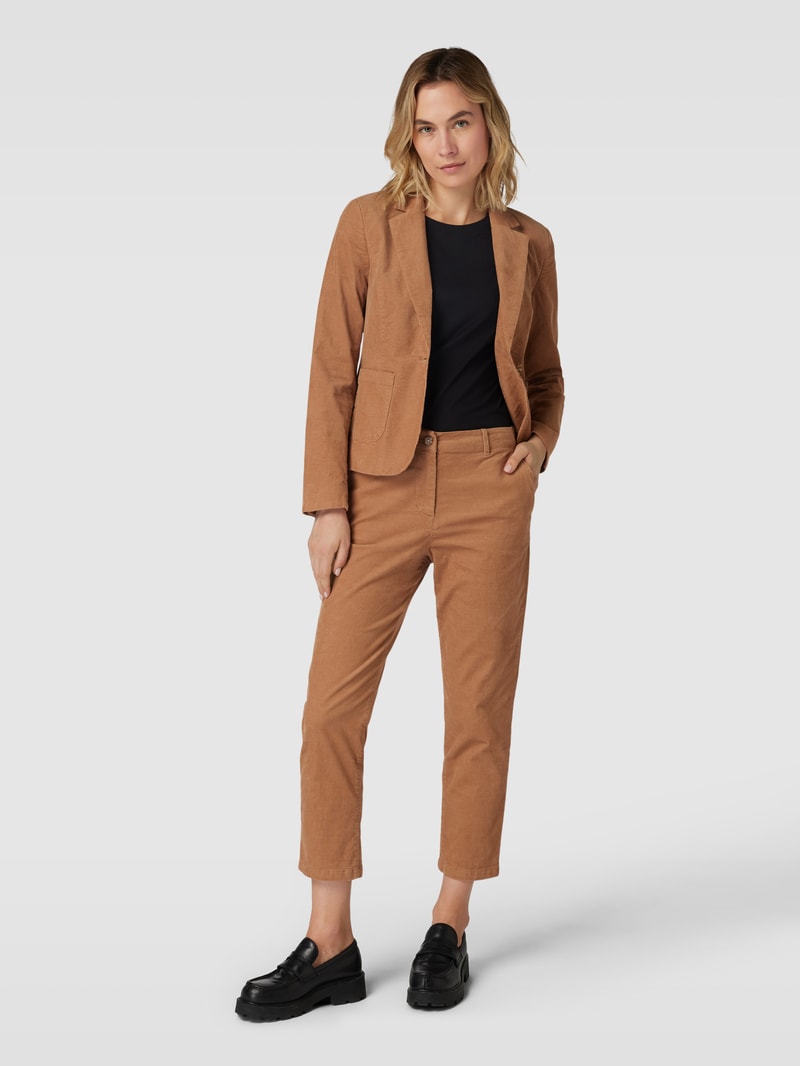 Blazer aus Cord mit Eingrifftaschen in camel