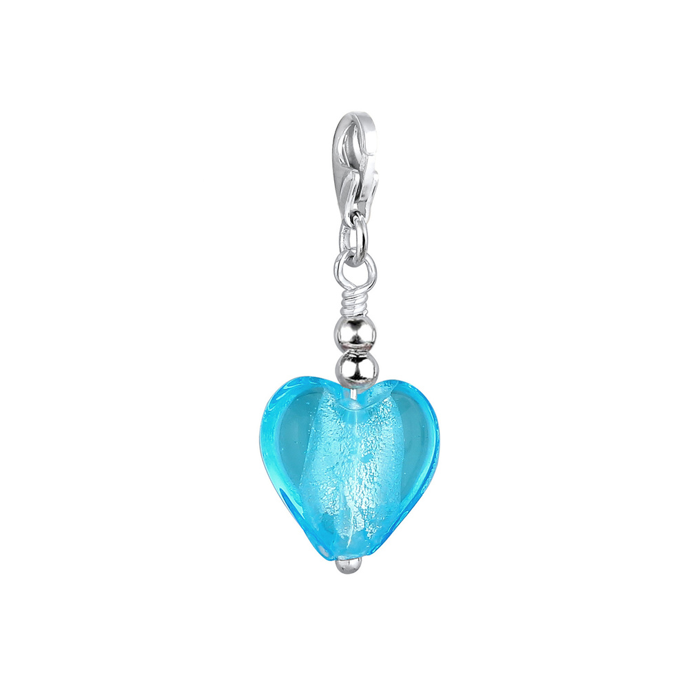 Nenalina Nenalina Amulette Herz Silber-Anhänger Symbol Muranoglas 925 Silber Pendentif