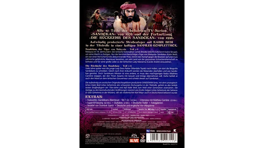 Sandokan - Komplettbox Neuauflage: Restored Version (Der Tiger von Malaysia & Die Rückkehr des Sandokan) [6 DVDs]