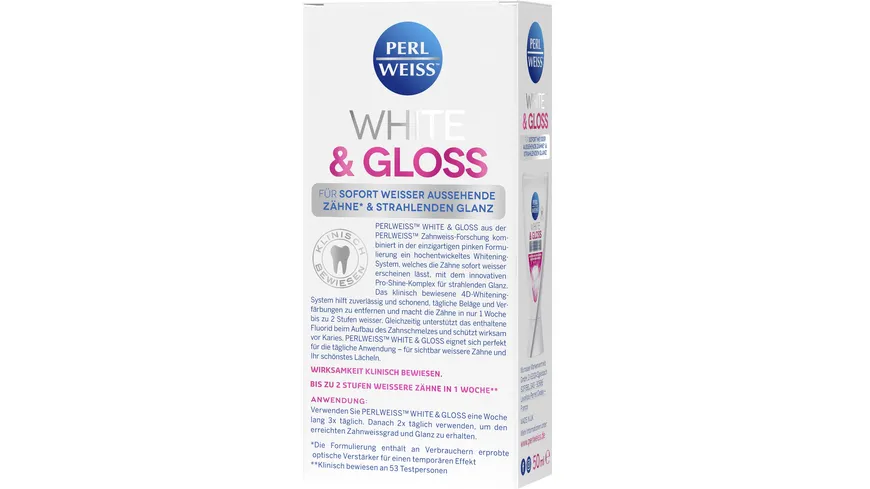 PERLWEISS™ White & Gloss Zahncreme 50 ml
