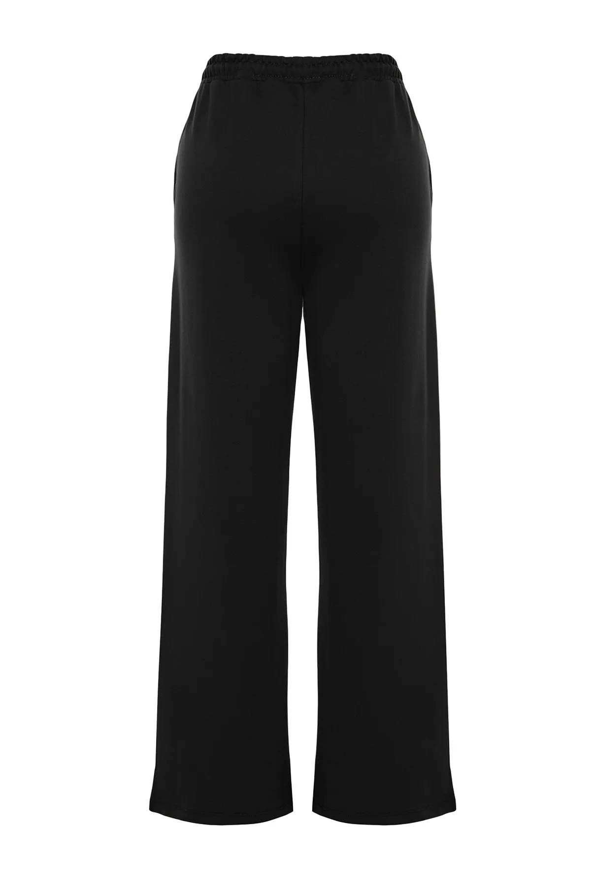 Trendyol Curve  Schwarze, detaillierte, dünne Strick-Jogginghose mit Schlitz TBBAW24AJ00006
