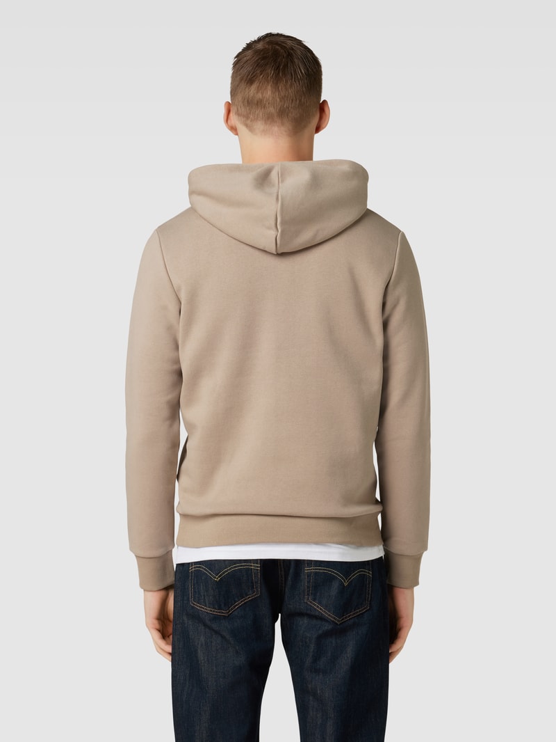 Hoodie mit Label-Print Modell 'ECORP' in beige