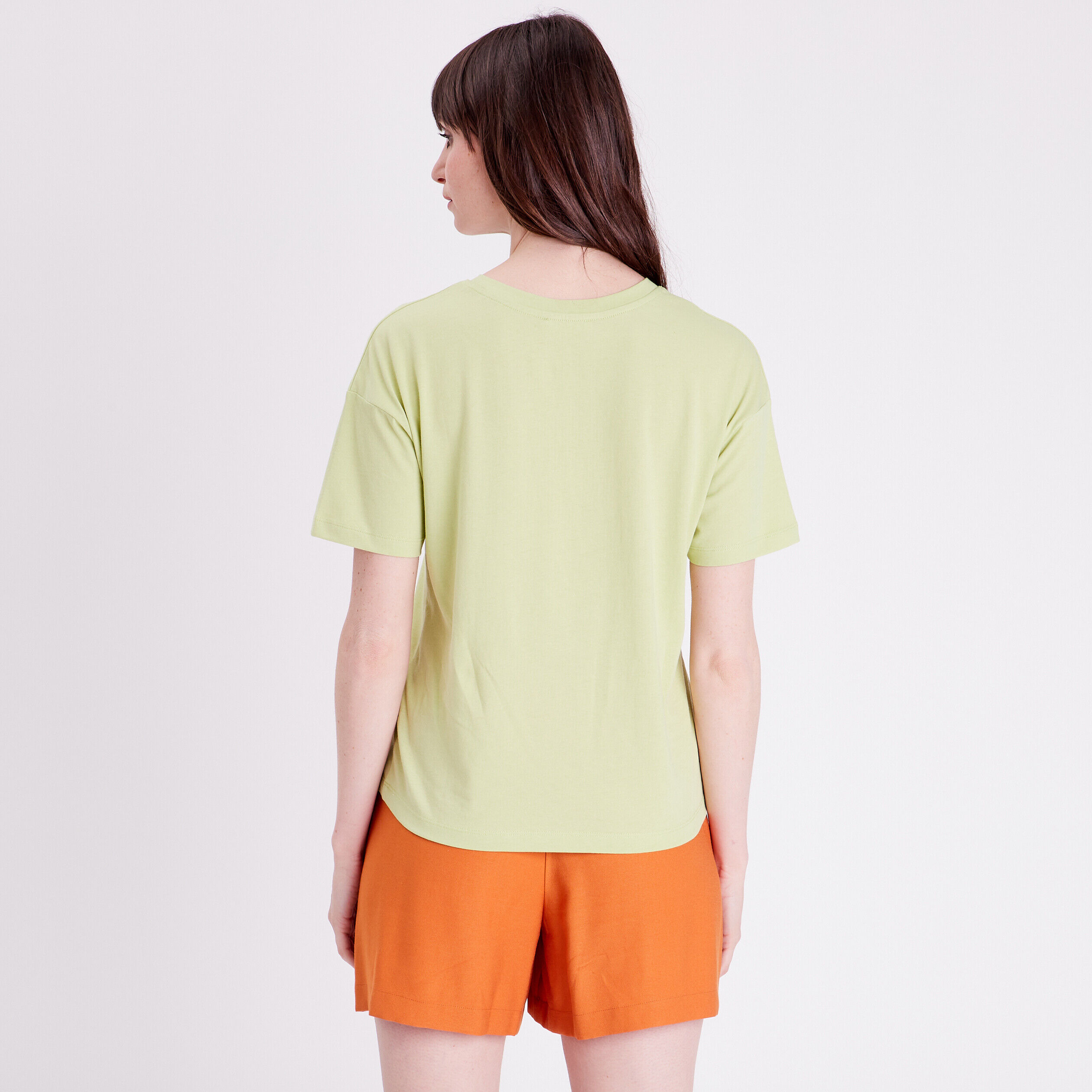 T-shirt oversize col rond vert pastel femme | Cache Cache