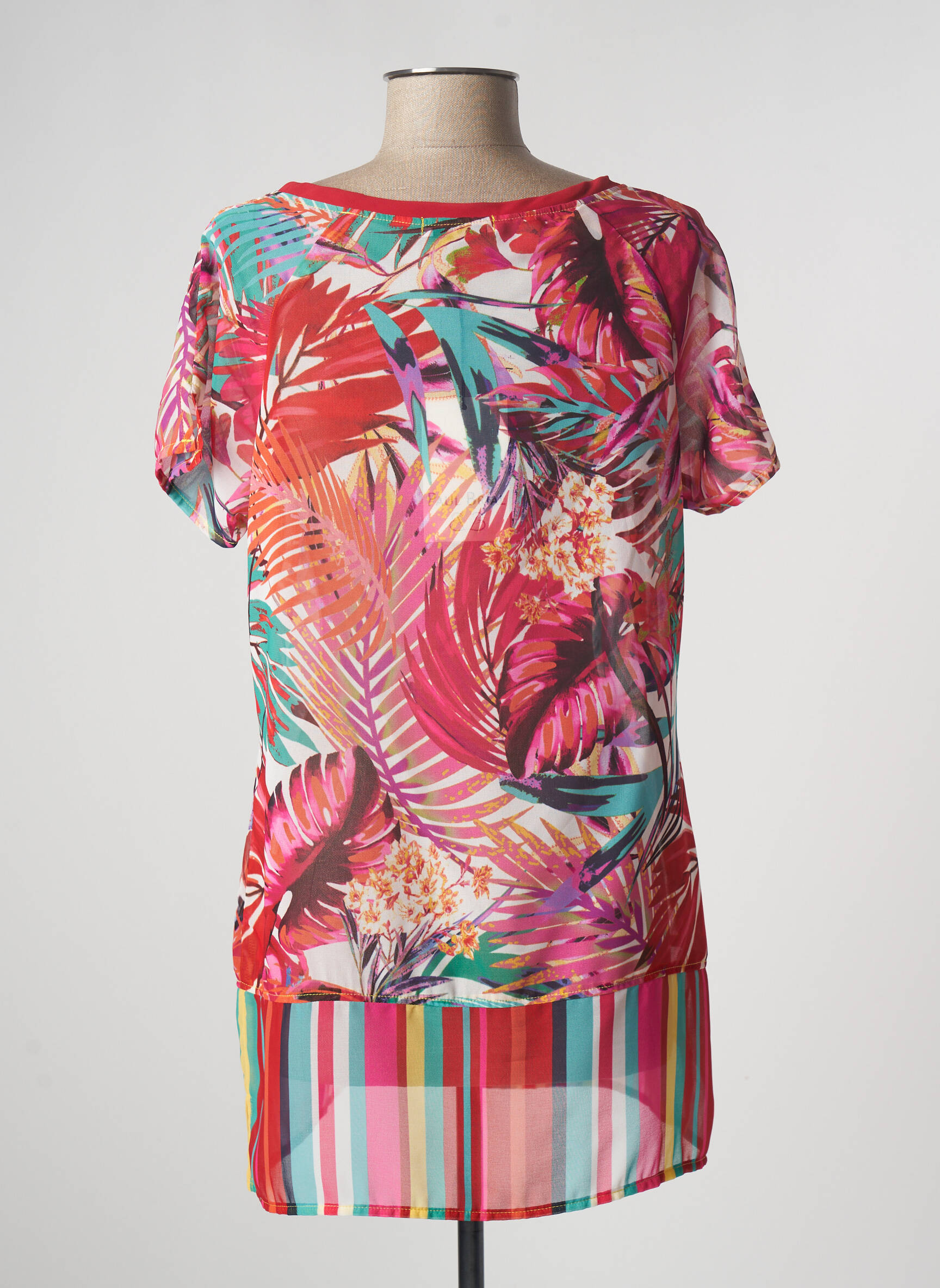 Paul Brial Tuniquemanchecourte Femme couleur rouge