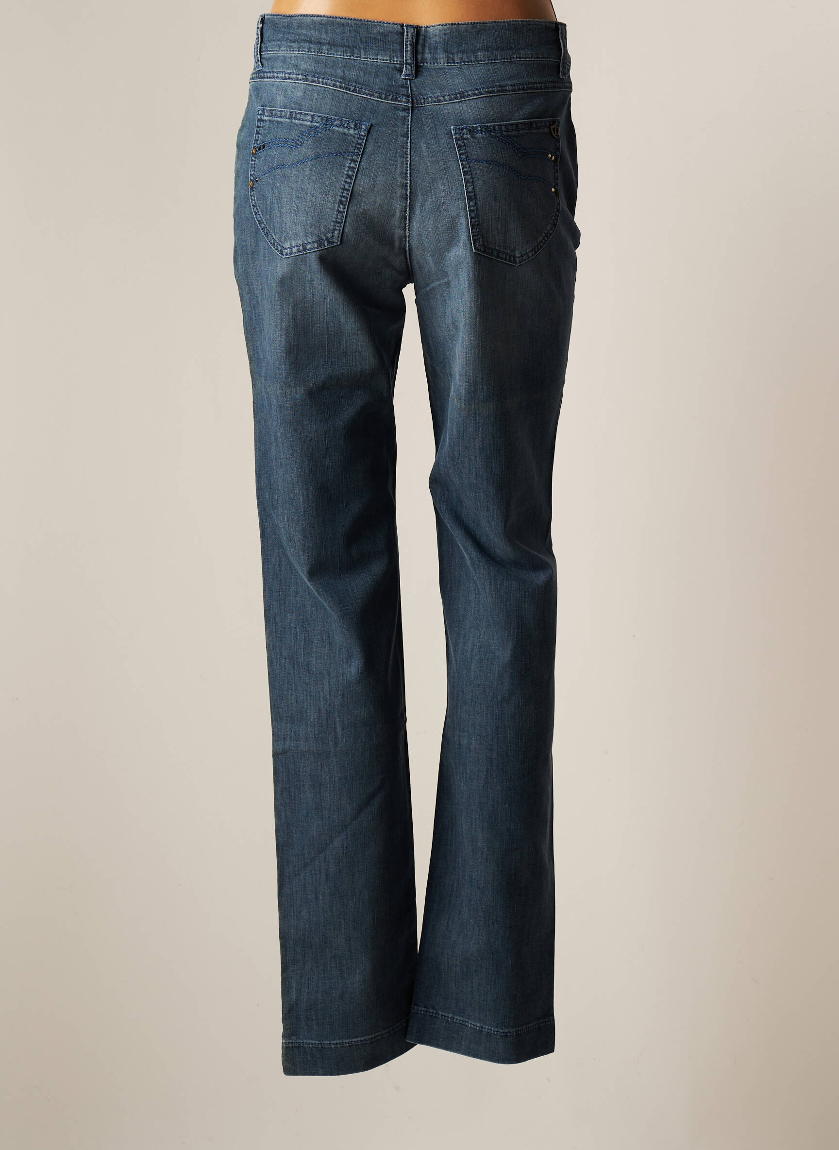 Dismero Jeans Coupe Droite Femme couleur bleu