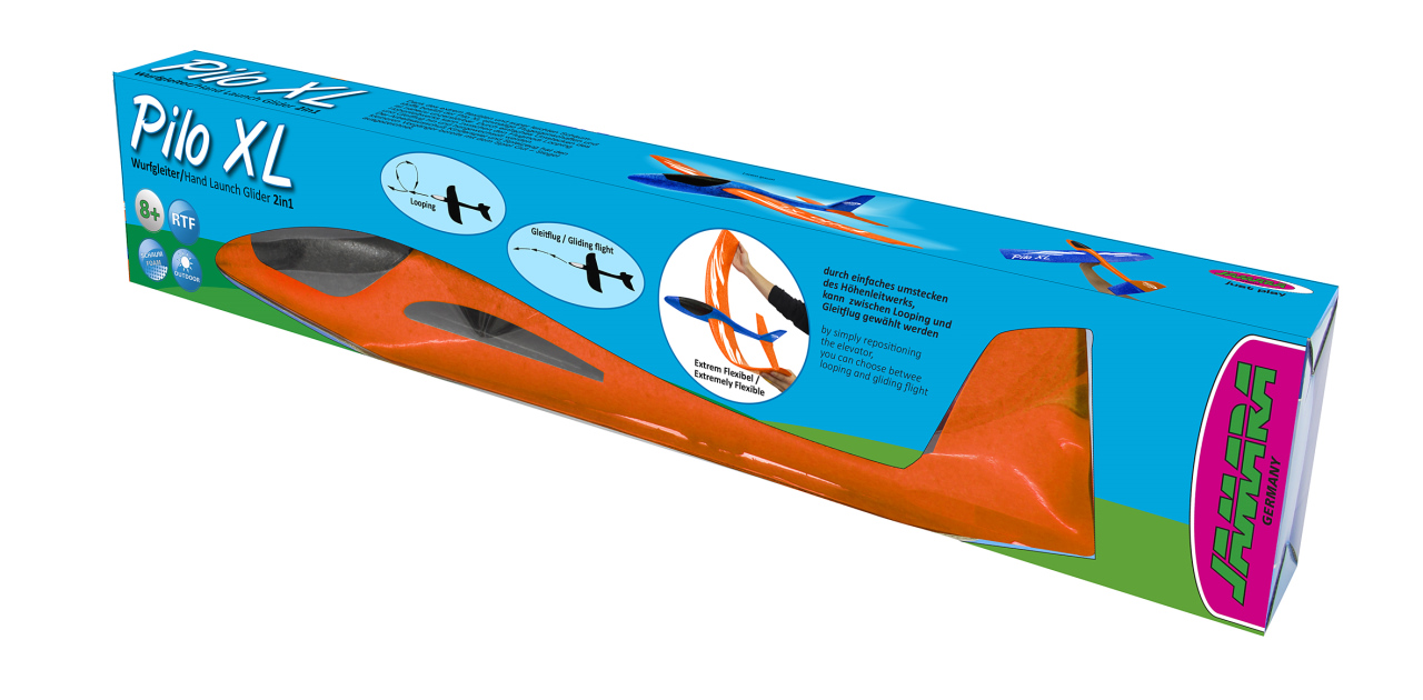 Jamara e.K. JAMARA Pilo XL Schaumwurfgleiter EPP Tragfläche blau Rumpf orange