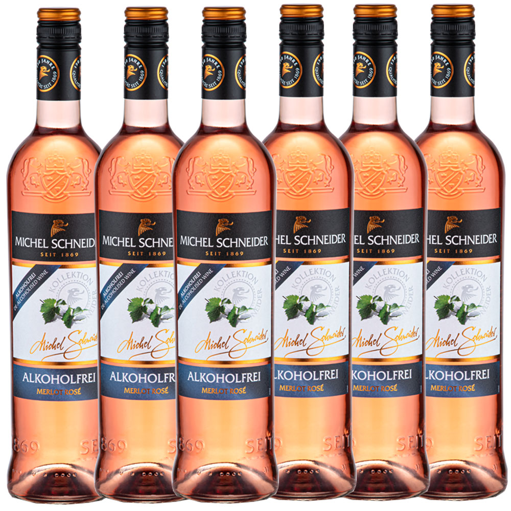 Michel Schneider Wein alkoholfrei - Merlot Rosé - 6er Karton
