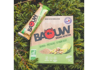 Baouw Étui 3 barres nutritionnelles bio - Quinoa - Pistache - Citron vert