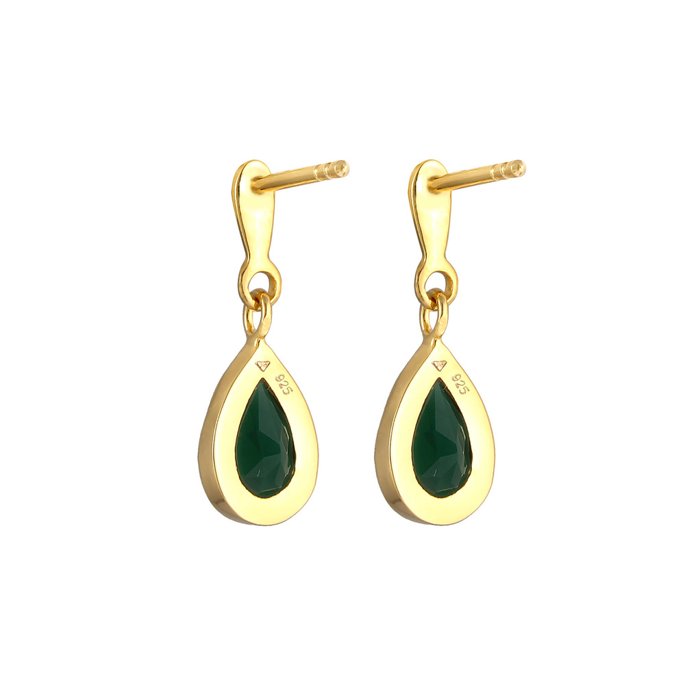 Elli PREMIUM Elli PREMIUM Boucles d'Oreilles Femmes Pendentif Goutte Quartz Vert en Argent Ste Boucles d'oreilles