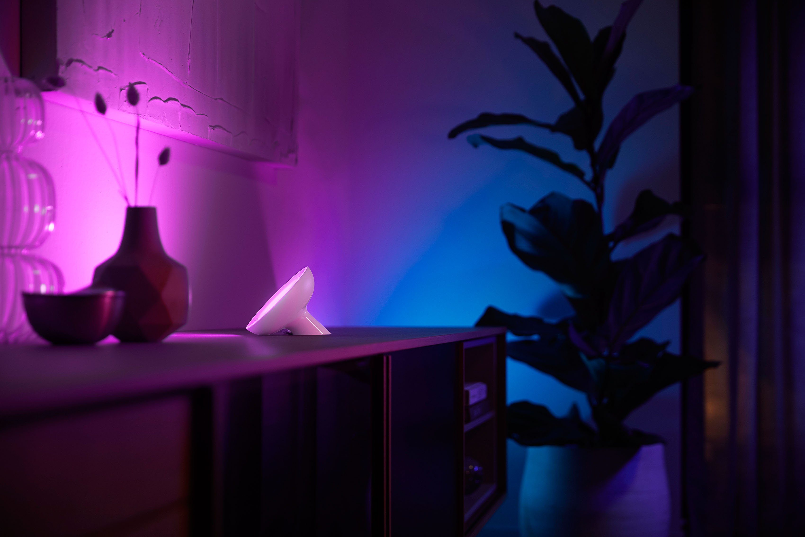 Philips Hue LED Tischleuchte Bloom, Bluetooth, Dimmfunktion, Ein-/Ausschalter, Farbsteuerung, Smart Home, LED fest integriert, Farbwechsler, Kaltweiß, Neutralweiß, Warmweiß, LED Tischleuchte, weiß, 500 Lumen