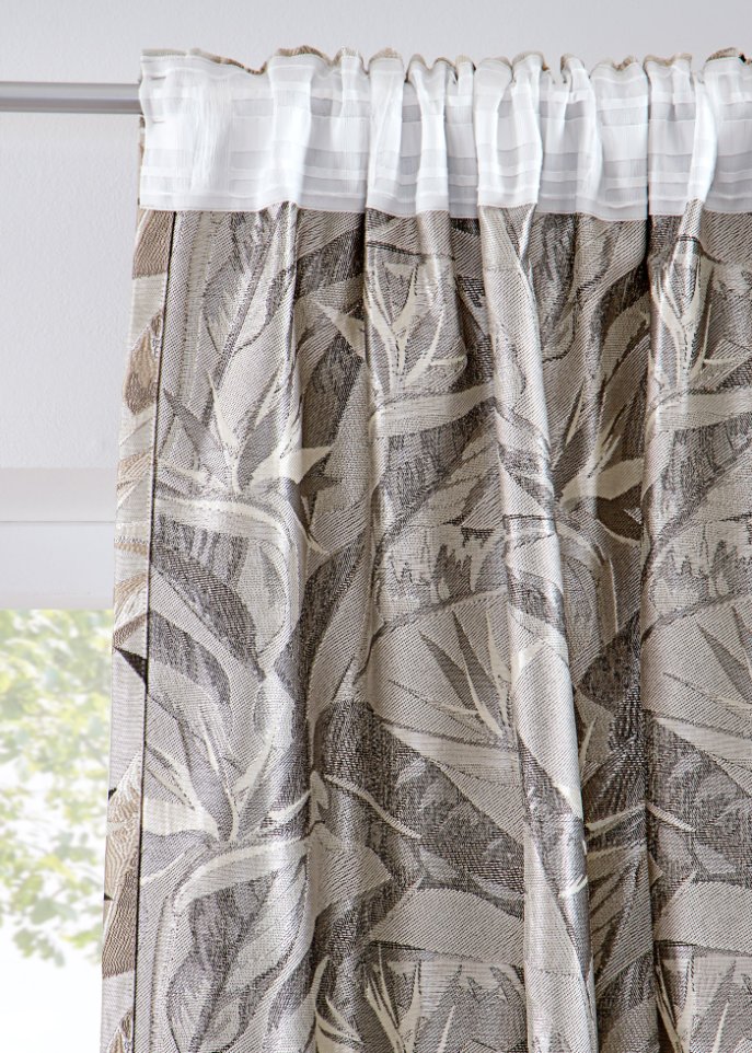 Jacquard Vorhang mit Blumen Muster (1er Pack)
