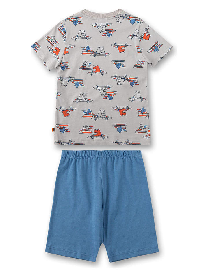 Sanetta Pyjama in Hellgrau/ Blau günstig kaufen