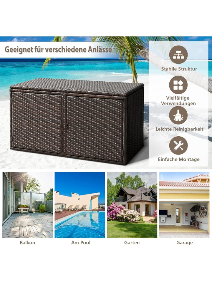 COSTWAY Auflagenbox 335L in Braun günstig kaufen onesize