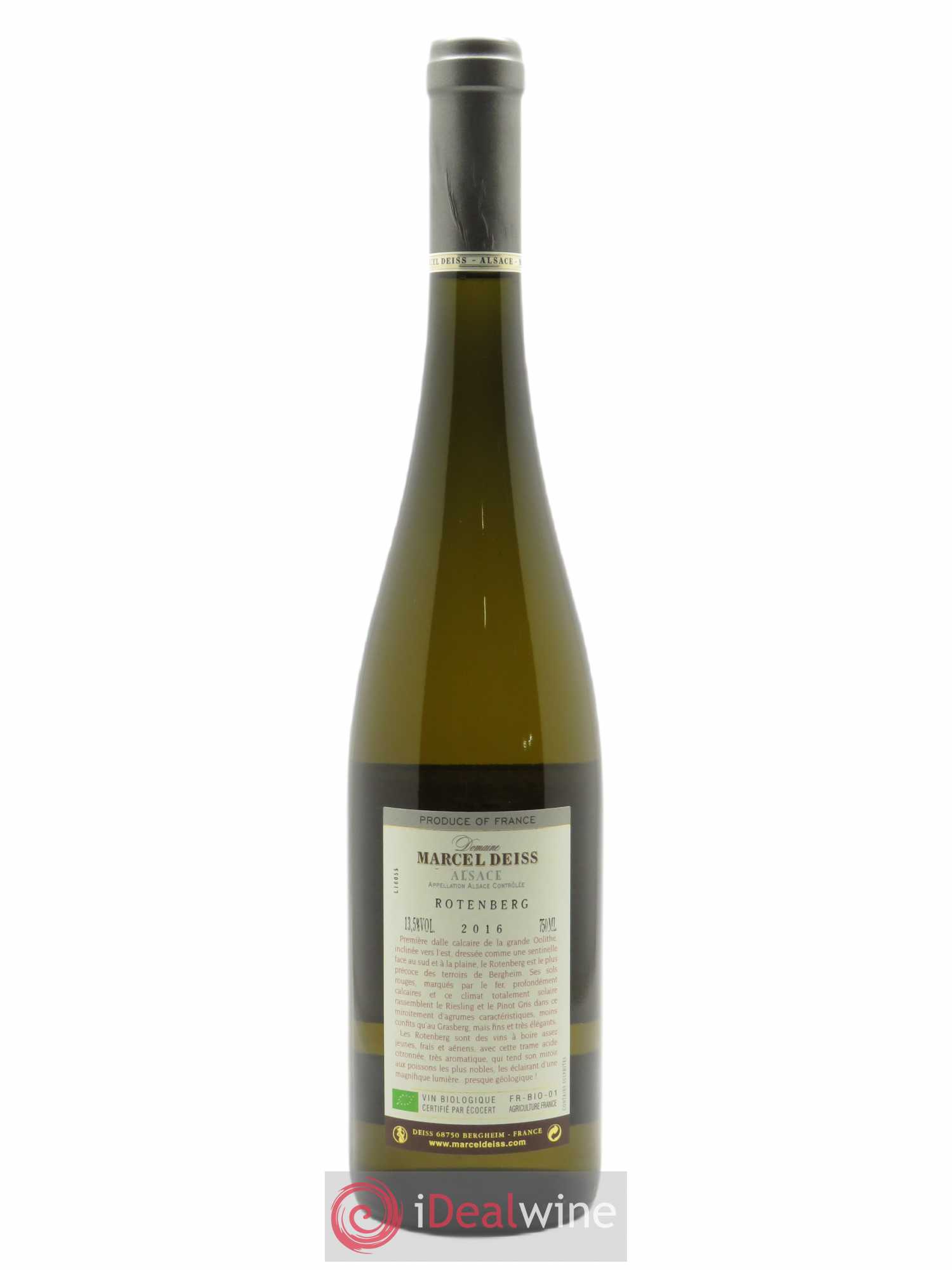 Alsace Rotenberg Marcel Deiss (Domaine)  2016 - Lot de 1 Bouteille