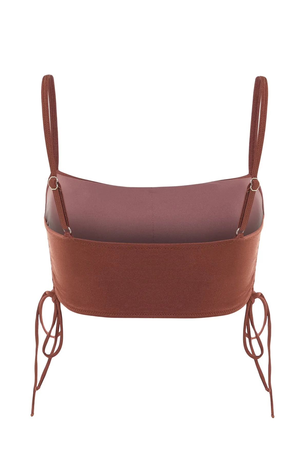 Trendyol Collection  Braunes trägerloses Tunnel-Bikinioberteil TBESS22BU0046