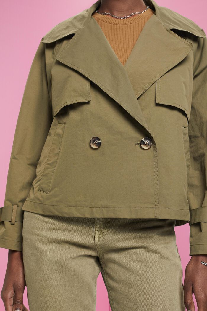 Kurzer zweireihiger Trenchcoat