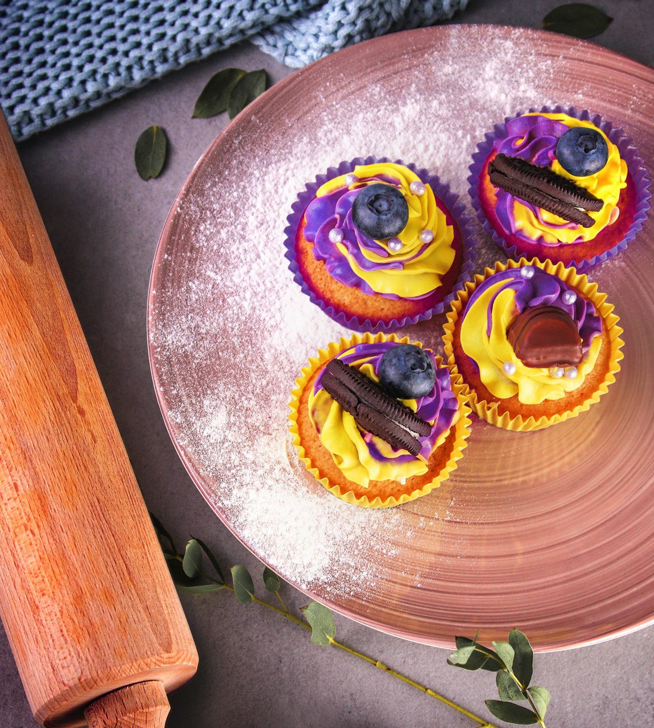 PRECORN Muffinform 24er Silikon Cupcake-Formen Muffins Wiederverwendbare Muffinförmchen