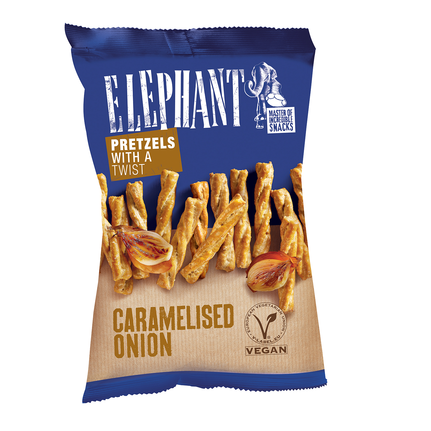 Elephant Twisted Pretzels Caramelised Onion 160g