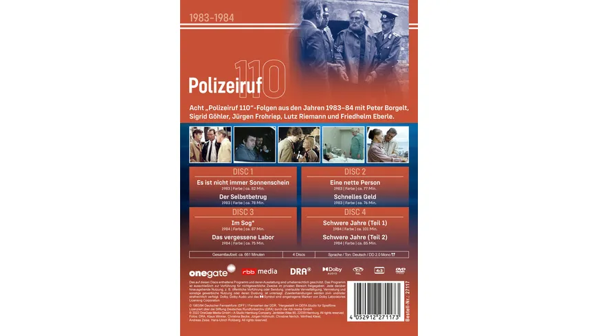 Polizeiruf 110 - Box 11 (DDR TV-Archiv) mit Sammelrücken  [4 DVDs]