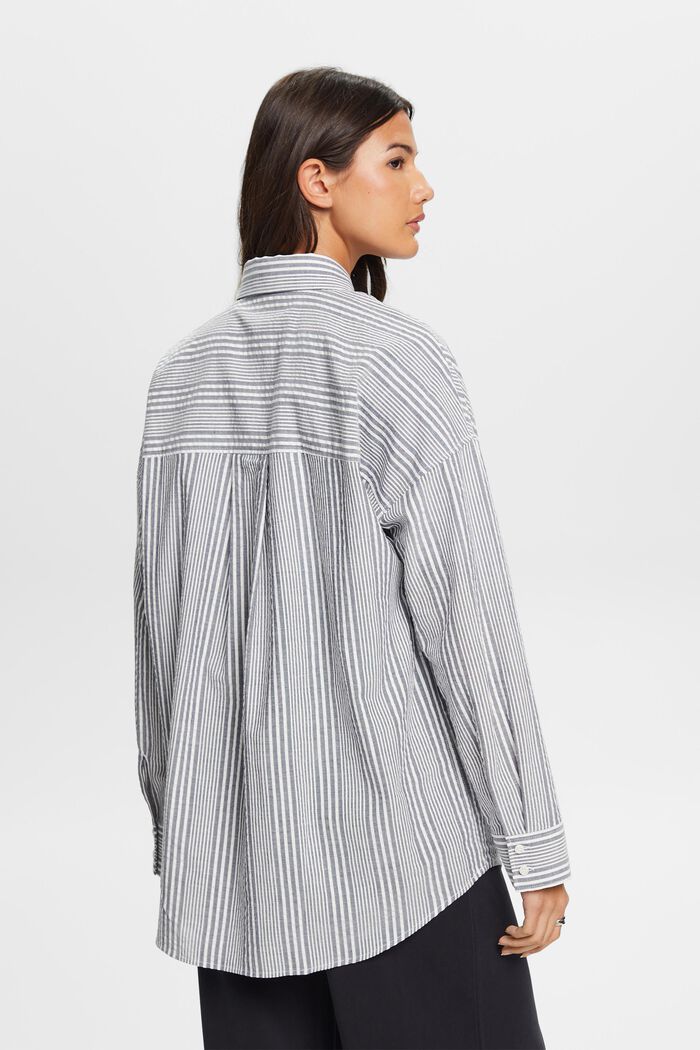 Oversized Seersucker-Hemd, 100 % Baumwolle