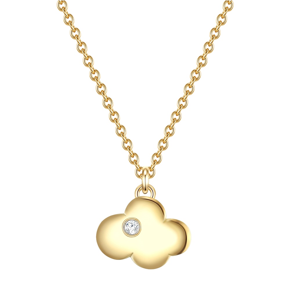 Glanzstücke München Collier en argent Nuage Argent sterling Oxyde de zirconium (CZ) en Or jaune collier