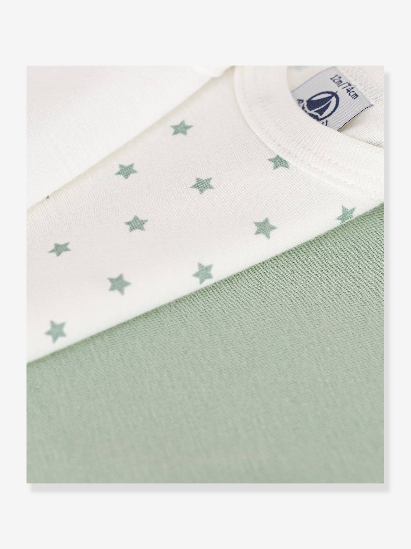 Petit Bateau 3er-Pack Baby Kurzarm-Bodys PETIT BATEAU - mandelgrün