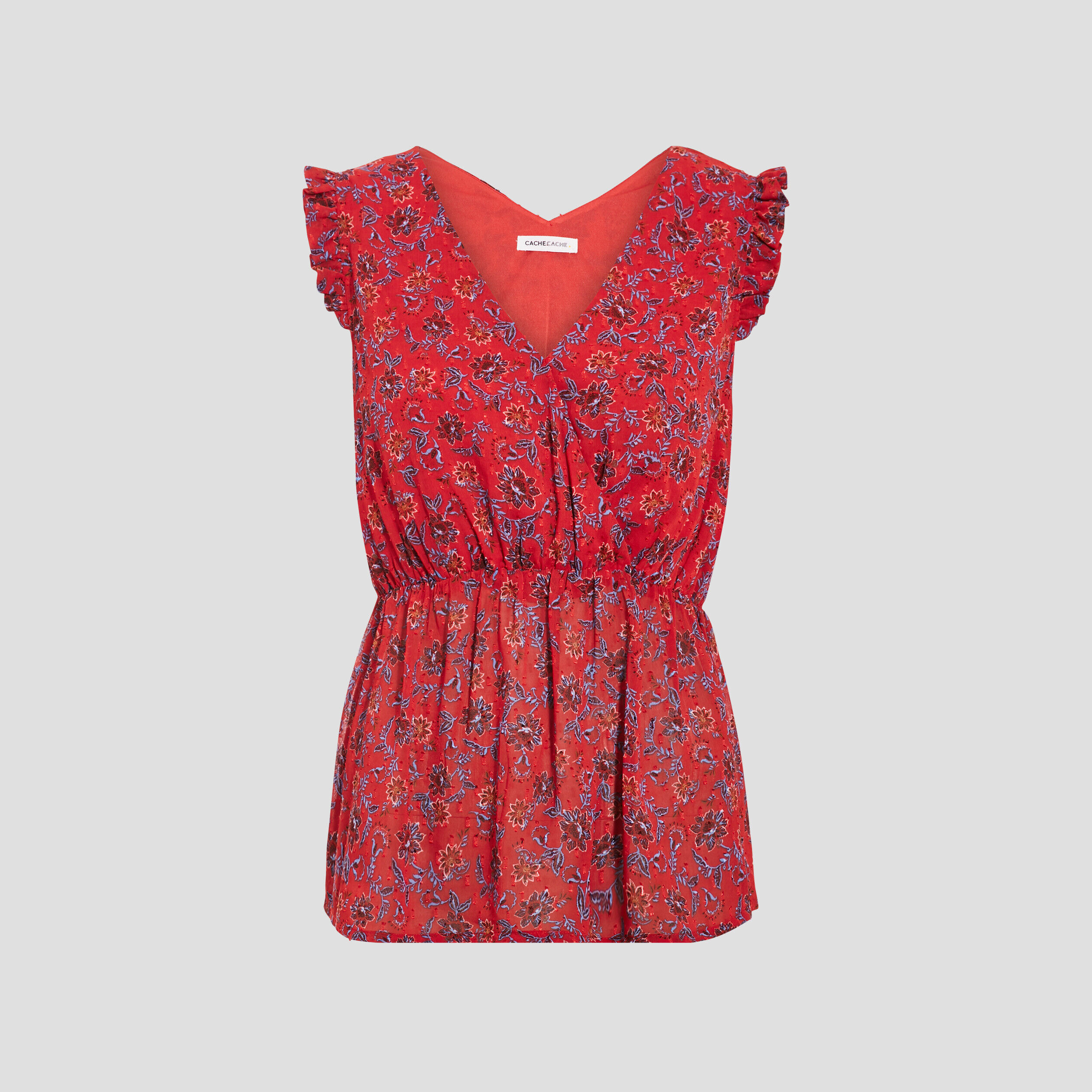 Blouse sans manches rouge femme | Cache Cache