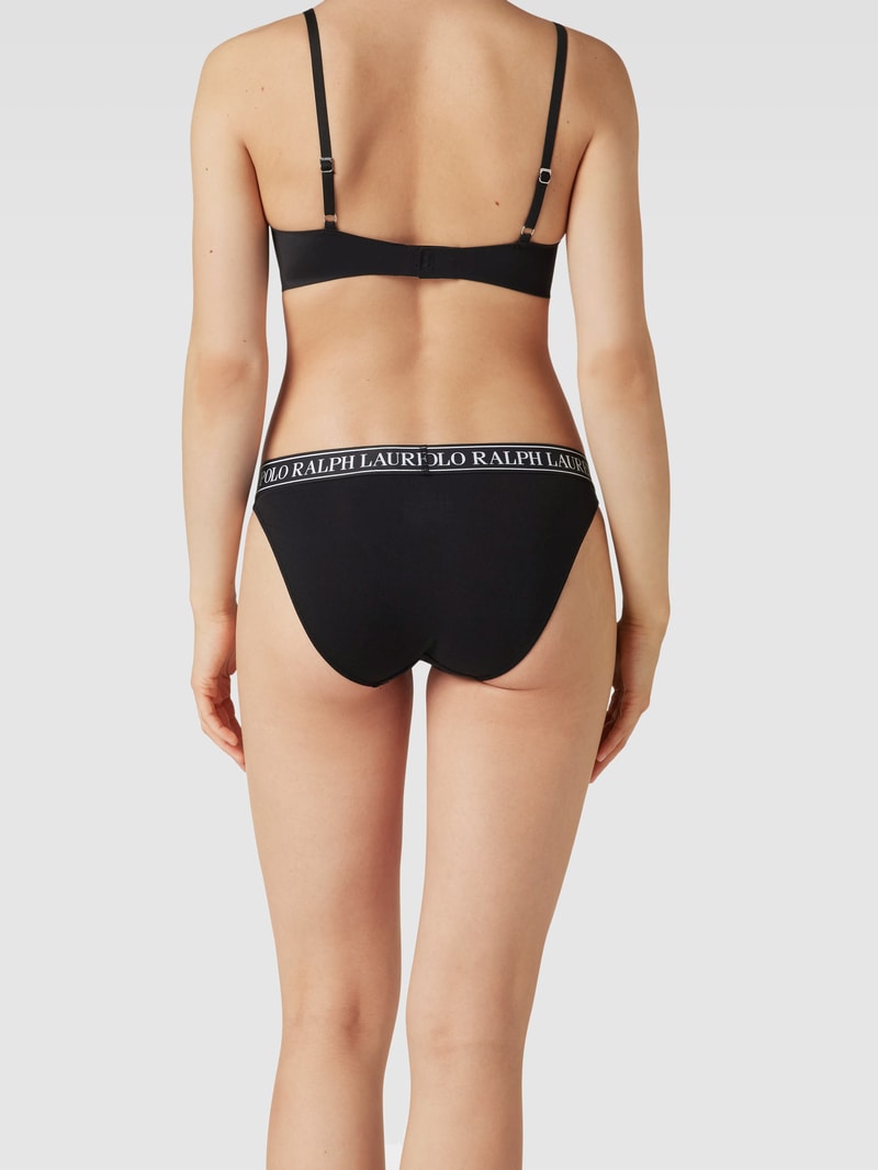 Slip mit elastischem Bund in schwarz