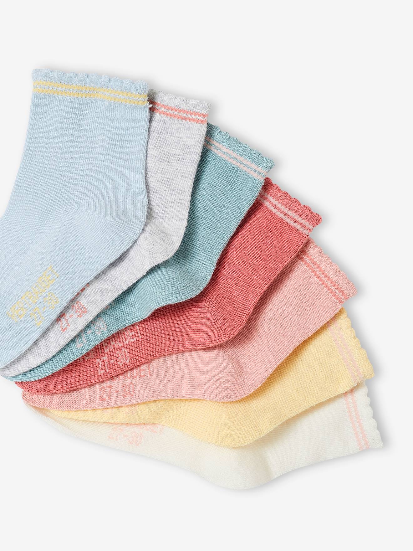 Vertbaudet 7er-Pack Mädchen Socken BASIC Oeko-Tex - aprikose
