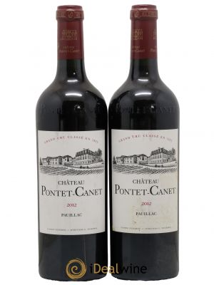 Château Pontet Canet 5ème Grand Cru Classé  2012 - Lot de 2 Bouteilles