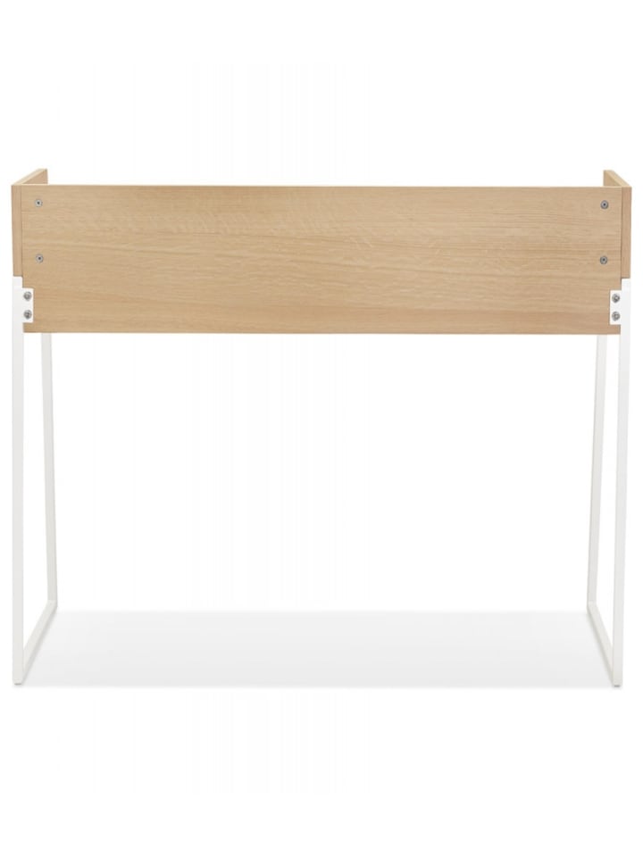 KADIMA DESIGN Gerader Schreibtisch Holz Metall | Skandinavischer Stil in Beige-Weiß günstig kaufen onesize