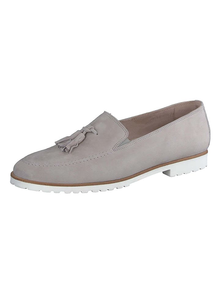 Paul Green Leder-Slipper  in Grau günstig kaufen