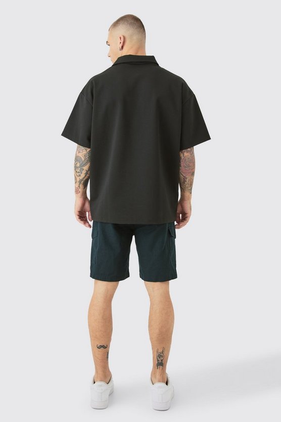 Leinen Cargo-Shorts mit elastischem Bund