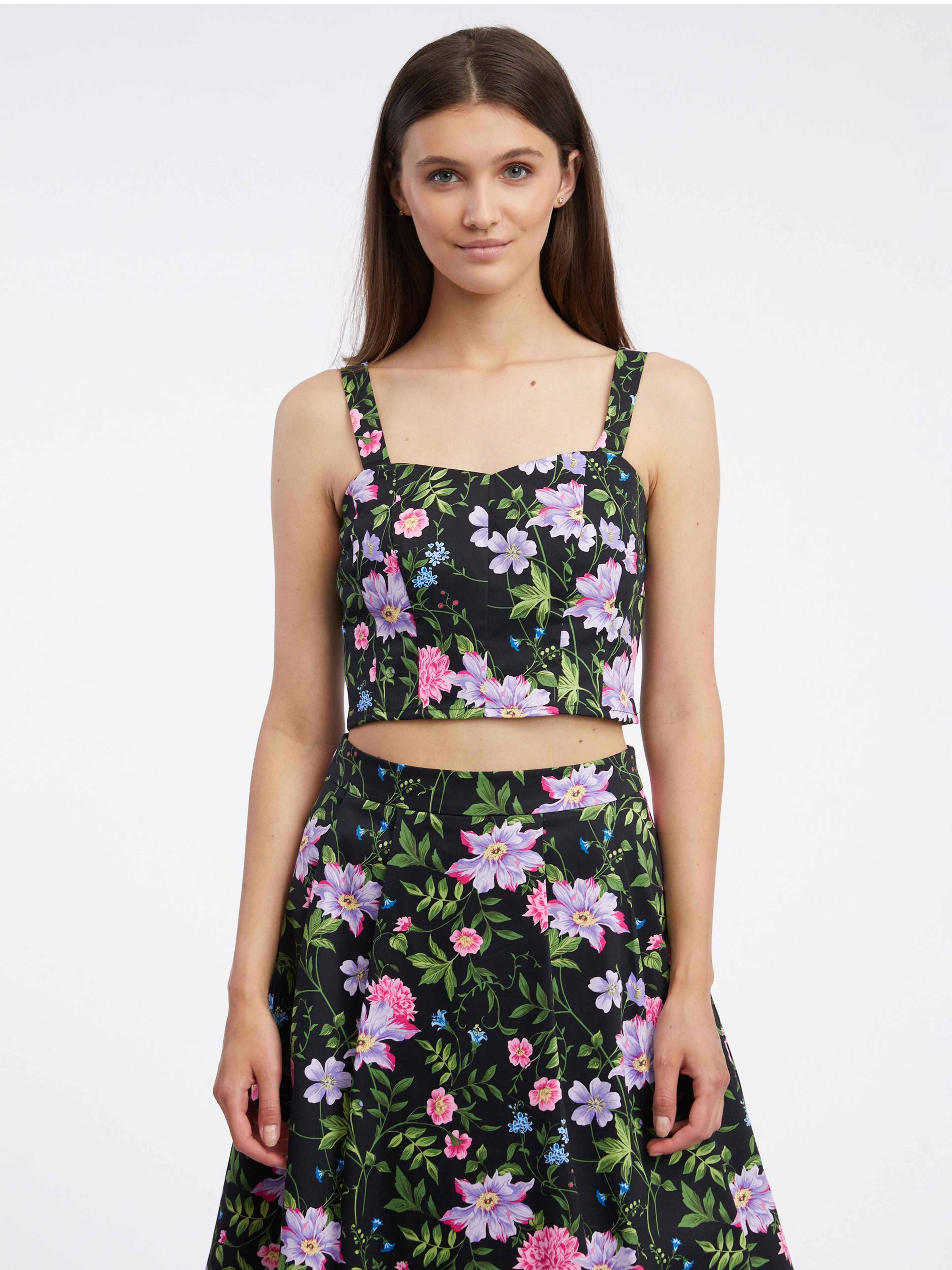 Schwarzes Damen-Blumen-Top ORSAY