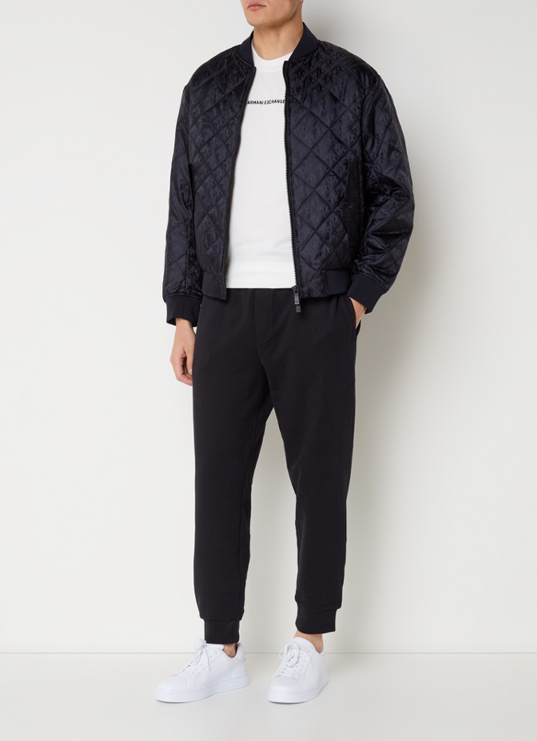 Pikowana kurtka typu bomber Armani Exchange z nadrukowanym logo
