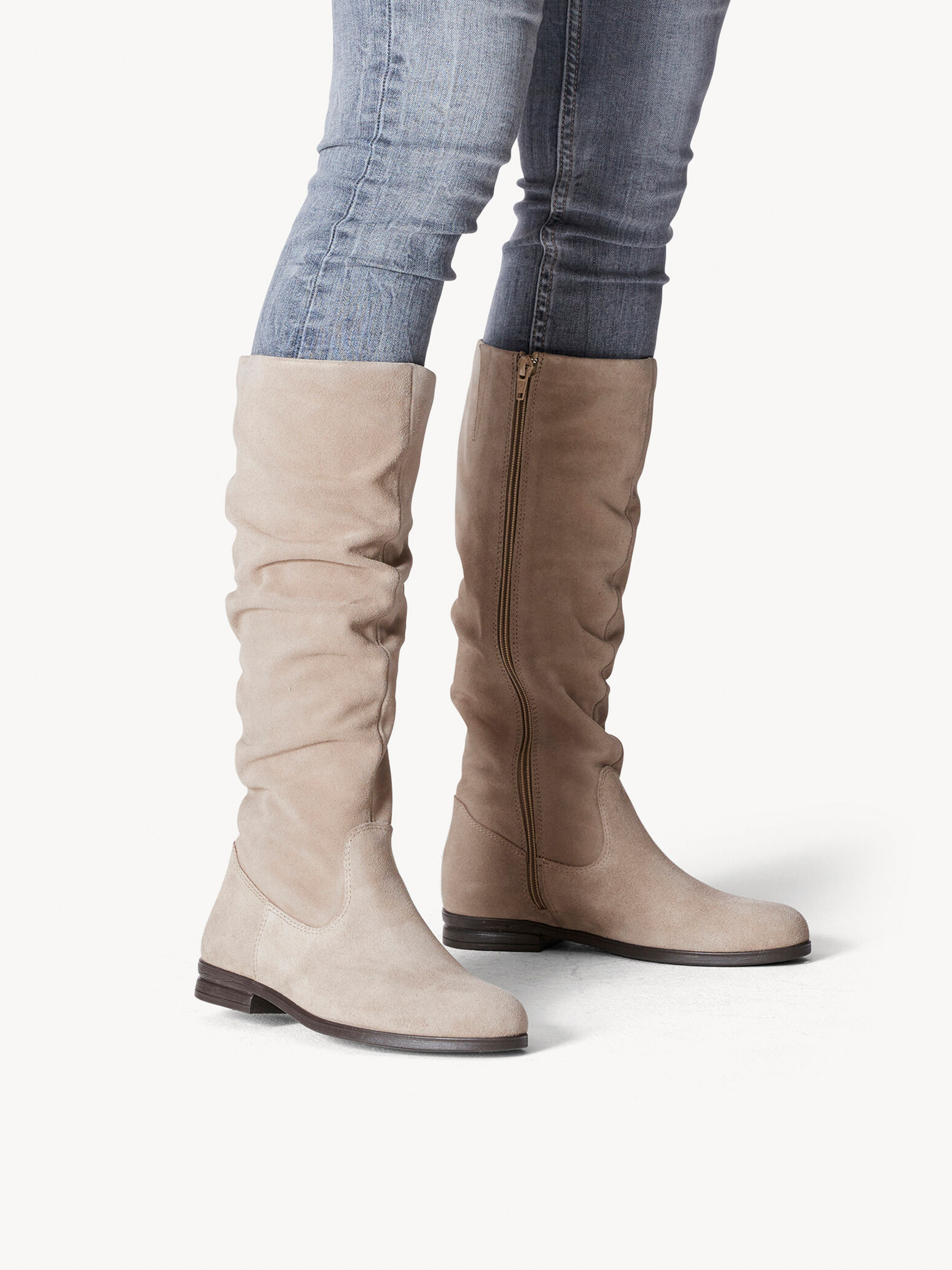 Bottes en cuir - beige