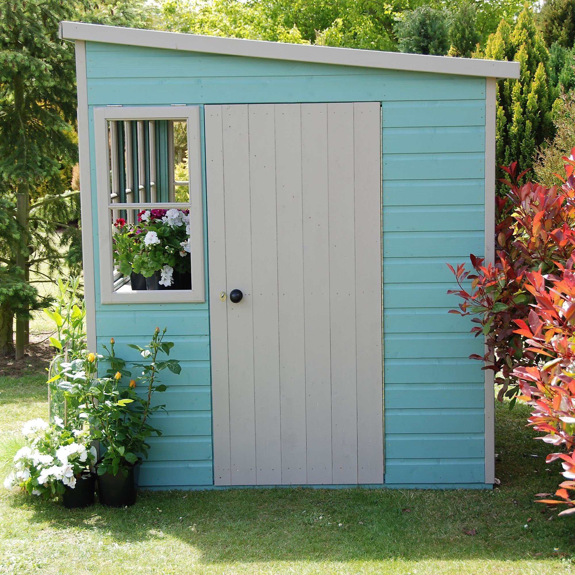 Limited Time Discount 10' x 10' Sun Pent Wooden Garden Potting Shed