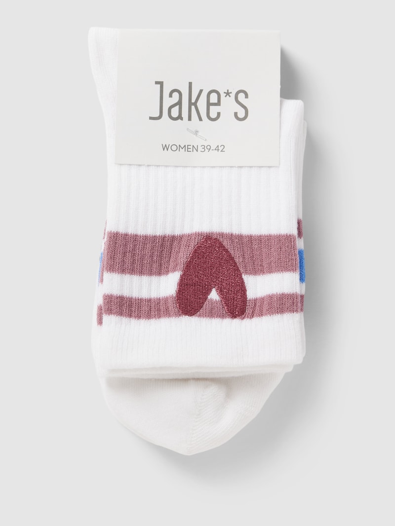 Socken mit Motiv-Stitching im 2er-Pack in weiß