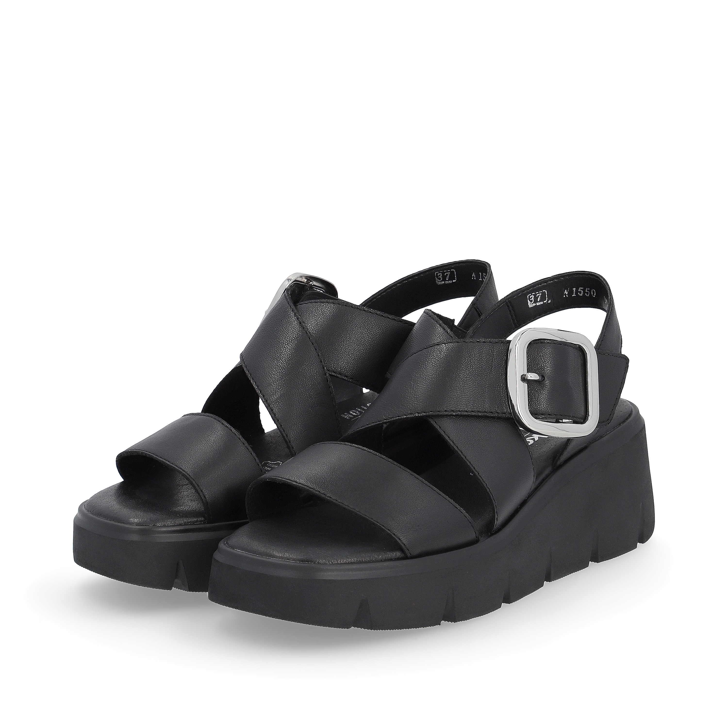 Rieker Damen Keilsandaletten noir