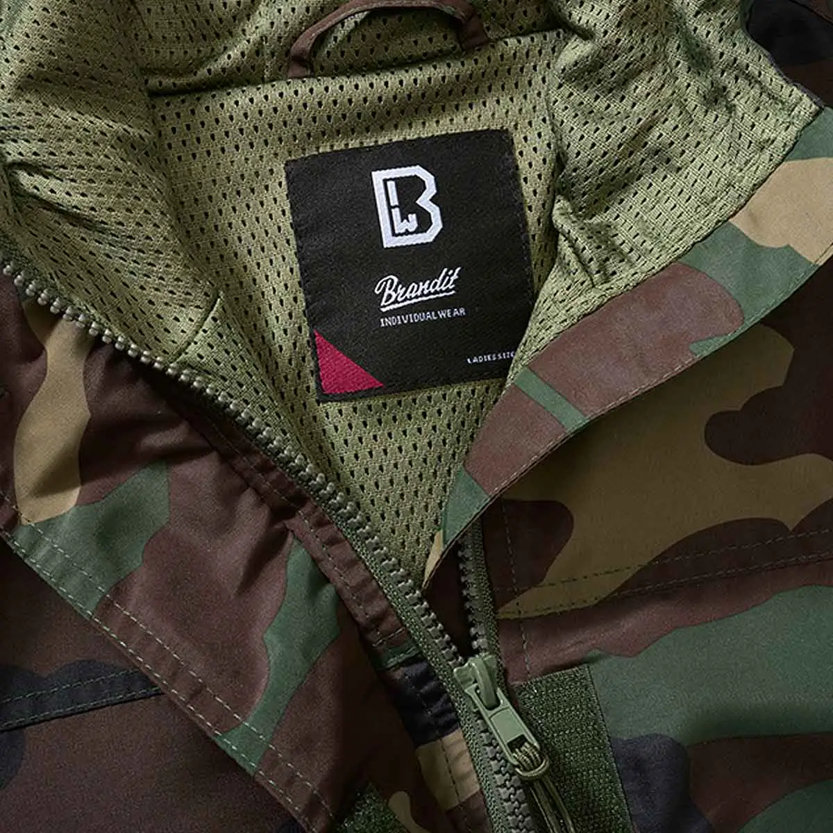 Ladies Summer Windbreaker Frontzip woodland