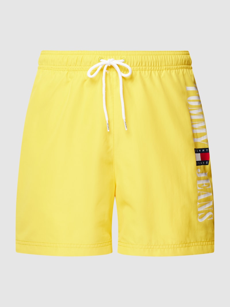 Badehose mit Label-Print in gelb