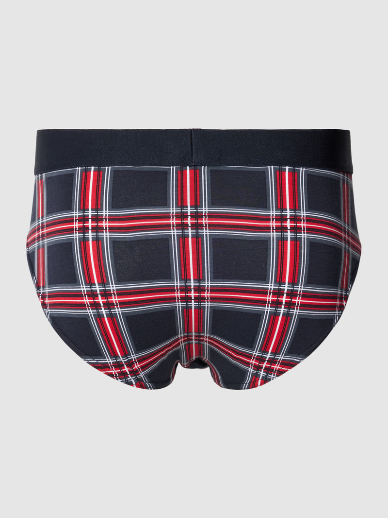 Slip mit Tartan-Karo im 2er-Pack in marineblau