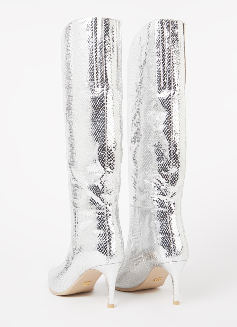 JOSH V  Miruna laars met slangenstructuur en metallic finish