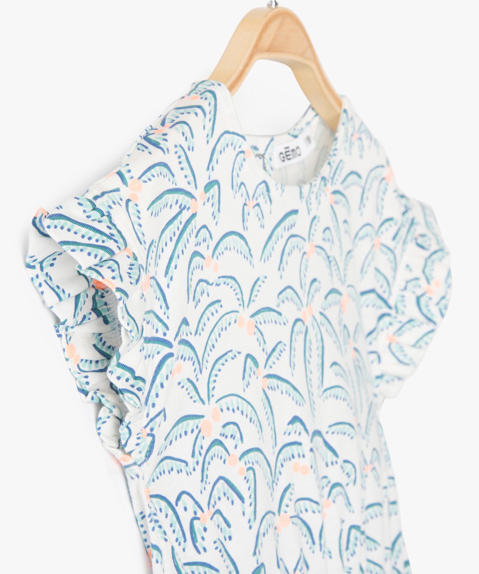 Robe bébé fille effet 2 en 1 avec motifs palmiers ecru | GEMO