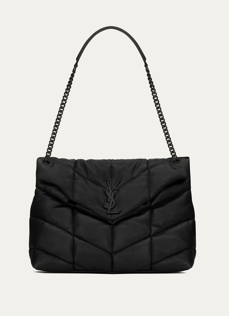 Geantă de umăr Saint Laurent Puffer Medium din piele de miel