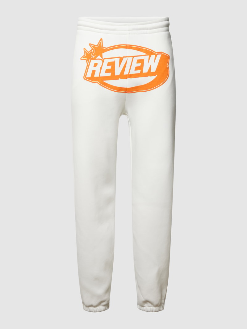 Sweatpants mit Label-Print in offwhite
