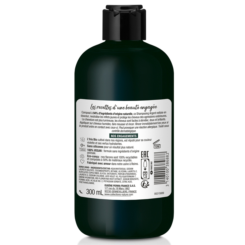 Collections Nature Shampooing Argent Shampooing déjaunisseur, idéal pour lescheveux blonds à blancs