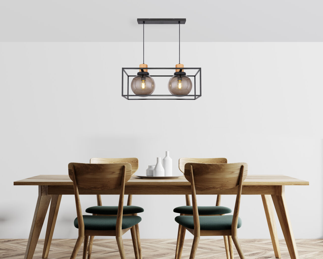 Globo Lighting - HILKO - Hängeleuchte Metall schwarz matt, 2x E27 LED