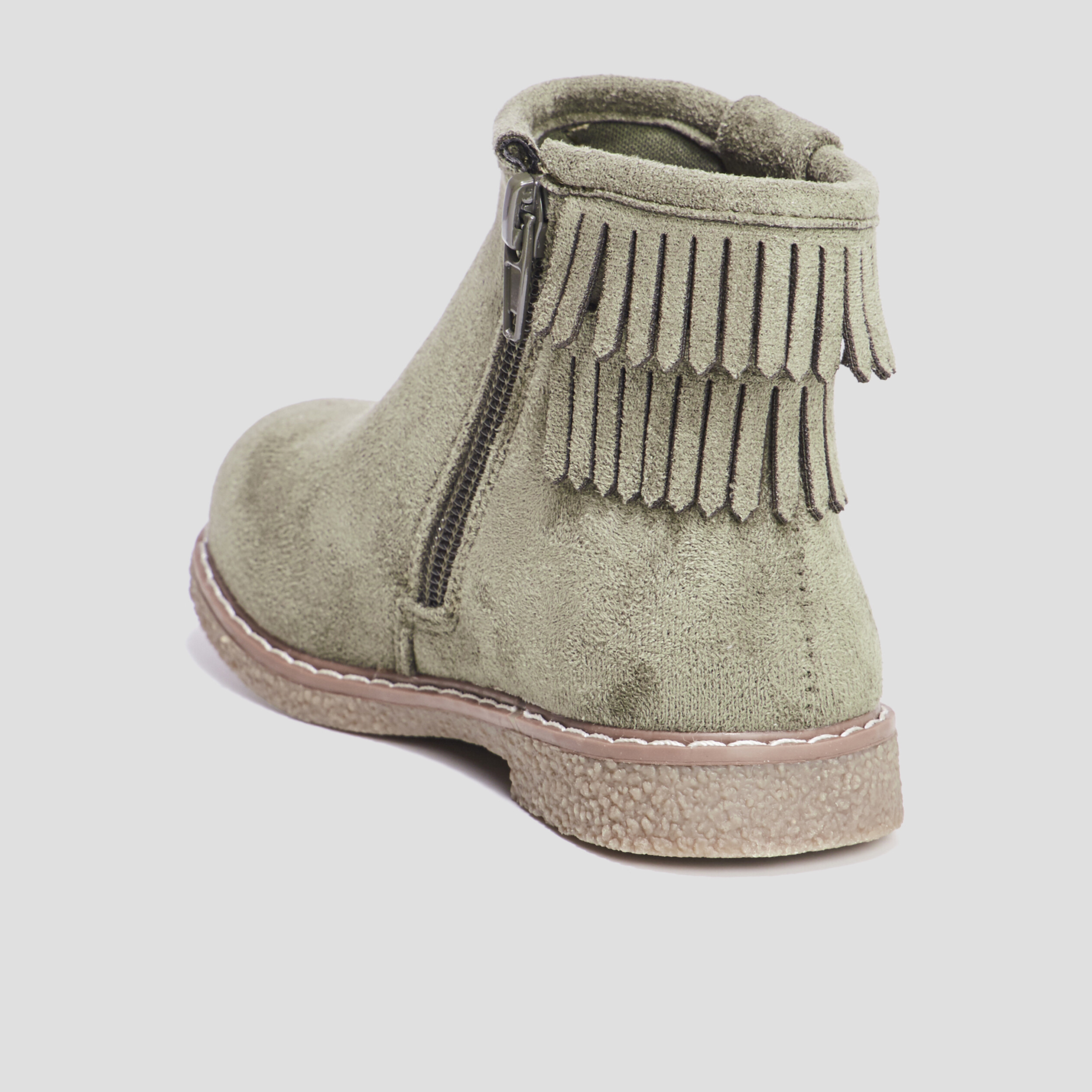 Bottines à franges vert kaki fille | La Halle