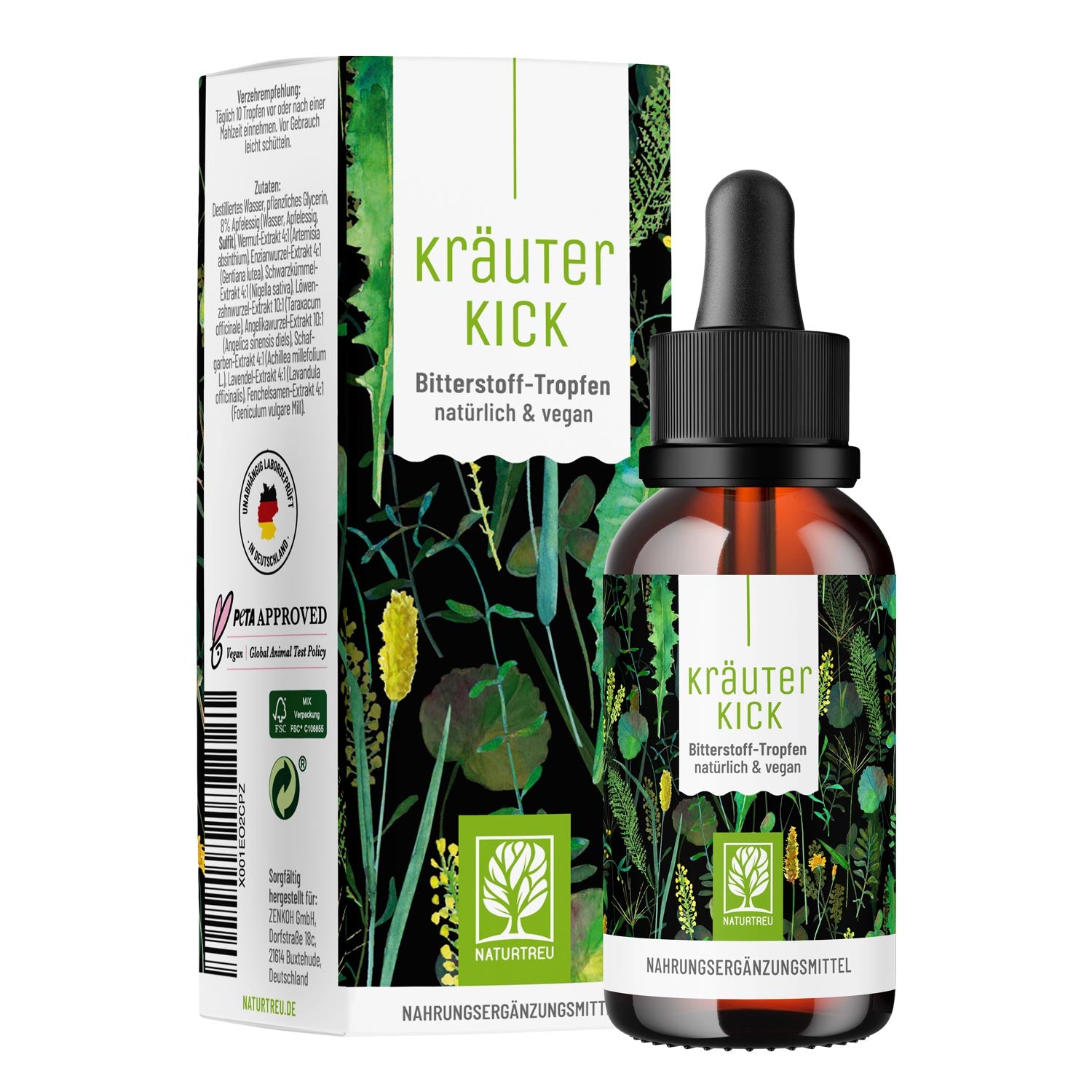Bitterstoff Tropfen alkoholfrei - Kräuterkick - NATURTREU®